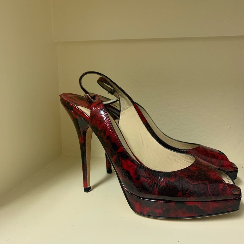 Never worn Jimmy Choo peep toe sling backs